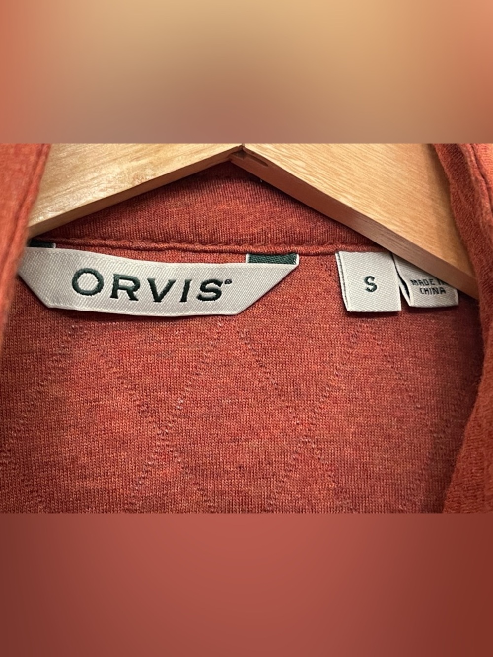 Orvis Quilted Rust Red Button-Front Jacket - Picture 3 of 4